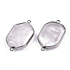 Natural Rose Quartz Links Connectors G-T131-48P-06-3