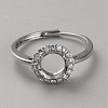 Sterling Silver Open Cuff Ring Findings STER-WH0061-21D-1