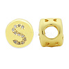 Brass Micro Pave Clear Cubic Zirconia Beads KK-T030-LA843-SX3-2