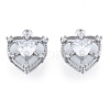 Brass Micro Pave Clear Cubic Zirconia Charms KK-N216-560P-2