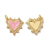 Rack Plating Brass Micro Pave Clear Cubic Zirconia Charms KK-D074-04G-05-1