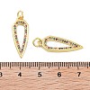 Rack Plating Brass Micro Pave Cubic Zirconia Pendants KK-Z071-81G-02-3