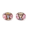 Lampwork & Brass Core European Beads LAMP-P019-01P-15-1