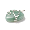 Natural Green Aventurine Pendants PALLOY-JF01663-02-2