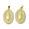 Rack Plating Brass Micro Pave Cubic Zirconia Pendants KK-R157-14A-G-1