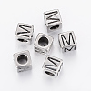 304 Stainless Steel Large Hole Letter European Beads STAS-H428-01AS-M-1