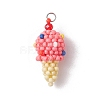 3Pcs 3 Colors Glass Seed Beaded Ice Cream Pendants PALLOY-MZ00550-2