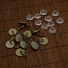 Clear Domed Glass Cabochon Cover and Brass Leverback Earring Settings for DIY DIY-X0160-AB-NR-1