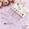 36Pcs 3 Colors Iron Hair Fork Findings IFIN-UN0001-25-2