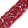 Electroplate Transparent Glass Beads Strands EGLA-Q139-01A-A13-1