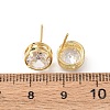 Brass Micro Pave Clear Cubic Zirconia Stud Earrings EJEW-C174-02H-G-5