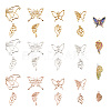 Cheriswelry 48Pcs 8 Style Alloy Open Back Bezel Pendants FIND-CW0001-13-1