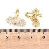 Brass Micro Pave Clear Cubic Zirconia Cuff Earrings EJEW-G471-40G-5