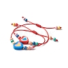 Cute Heart Wood Bead Bracelet for Kid BJEW-JB06753-03-1