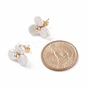 Shell Pearl Flower Stud Earrings with Brass Pin for Women EJEW-JE04829-6