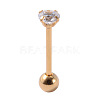 304 Stainless Steel with Cubic Zirconia Tongue Rings WG3BE28-02-1