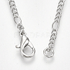 Brass Coated Iron Figaro Chain Necklace Making MAK-T006-03P-3
