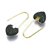Brass Safety Pins Earrings X-KK-R137-008A-NF-4
