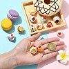 12Pcs 12 Styles Cute Fruit Cake Themed Resin Pins JEWB-CJ0003-11-4