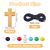 DIY Round & Cross Pendant Necklace Making Kits DIY-DC0004-02C-2