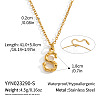 304 Stainless Steel Bamboo Initial Pendant Necklaces for Men Women WM4386-16-2