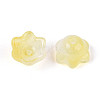Transparent Two Tone Spray Painted Glass Bead Caps A-GLAA-Q089-002B-009-2