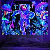 UV Reactive Blacklight Trippy Polyester Astronaut Pattern Wall Hanging Tapestry LUMI-PW0006-41-1