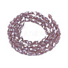 Electroplate Opaque Solid Color Glass Beads Strands EGLA-N002-24-A03-2