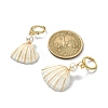 Natural Shell & Shell Pearl Dangle Leverback Earrings EJEW-TA00277-2