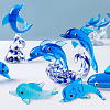 ARRICRAFT 6Pcs 2 Style Glass Dolphin Display Decorations DJEW-AR0001-07-6
