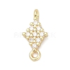Brass Micro Pave Clear Cubic Zirconia Connector Charms KK-Z094-08G-03-1