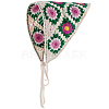Flower Pattern Acrylic Fibers Knitted Triangle Headscarf AJEW-WH20001-82A-1