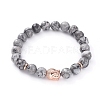 Buddha Natural Netstone Beads Stretch Bracelets BJEW-JB04977-04-1