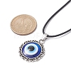 Evil Eye Resin Alloy Pendants Necklaces NJEW-JN04545-4