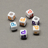 Large Hole Colorful Acrylic Letter European Beads SACR-Q104-02P-1