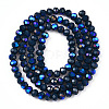 Electroplate Opaque Solid Color Glass Beads Strands EGLA-A034-P4mm-L22-2