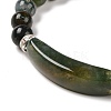 Natural Indian Agate Beads Charm Bracelets BJEW-K164-B10-3