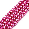 Baking Painted Pearlized Glass Pearl Round Bead Strands HY-Q003-10mm-10-1
