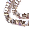 Electroplate Transparent Glass Beads Strands EGLA-Q139-01A-A06-3