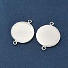 Flat Round Brass Connector Cabochon Settings KK-K414-13B-S-2
