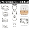 800Pcs 4 Styles 304 Stainless Steel Split Rings STAS-BBC0006-17-2