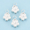 925 Sterling Silver Flower Charms STER-T008-29S-1
