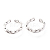 Anti-Tarnish Rhodium Plated 925 Sterling Silver Cuff Earrings EJEW-H124-05P-1