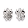 Rack Plating Alloy and Rhinestone Pendants PALLOY-T092-19P-1