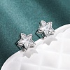 Brass Micro Pave Clear Cubic Zirconia Stud Earrings EJEW-C174-02C-P-2