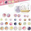 648Pcs 24 Styles Frosted Baking Paint Crackle Glass Beads with Glitter Powder DGLA-FS0001-12-5