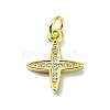 Brass Micro Pave Clear Cubic Zirconia Charms KK-H475-59G-04-1