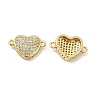 Brass Micro Pave Clear Cubic Zirconia Connector Charms KK-E068-VB340-1