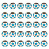 30Pcs Large Hole FootBall/Soccer Ball Alloy Enamel European Beads MPDL-ME0001-06A-1
