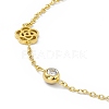Crystal Rhinestone & Rose Flower Link Chain Bracelets BJEW-H556-02G-2
